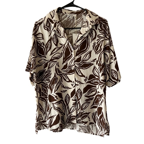 C by One Women’s Brown & Beige Print Blouse - Picture 1 of 9